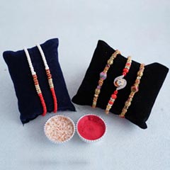 Sophisticated Beaded Rakhi Set of 5 - Rakhi Sets
