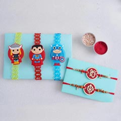 Auspicious and Kids Rakhi Set of 5 - Set of 5 Rakhis