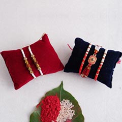 Auspicious Beaded Rakhi Set of 5 - Set of 5 Rakhis
