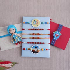 Rudraksha and Kids Rakhi Set of 8 - Rakhi Sets