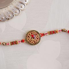 Designer Golden Rakhi - Rakhi Sale