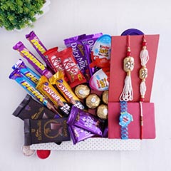 Chocolaty Surprise Hamper for Bhaiya Bhabhi - Lumba Rakhi Online