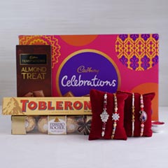 4 Designer Rakhis with Chocola..