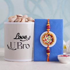 Pizza Kids Rakhi and Pistachios Combo - Send Rakhi to Gurgaon