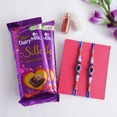 Evil Eye Rakhi with Dairy Milk Silk - Set of 2 Rakhis