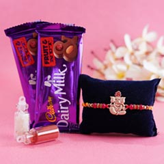 Ganesha Rakhi and Dairy Milk Chocolate Combo - Rakhi Below 399