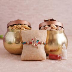 Ganesha Rakhi with Dryfruits in Containers
