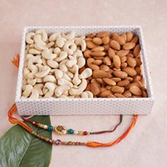 Two Elegant Rakhi Set with Dryfruits - Resham Dhaga Rakhi