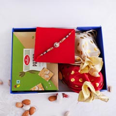 Designer AD Rakhi N Dryfruits in Signature Box - Rakhi Gift Ideas