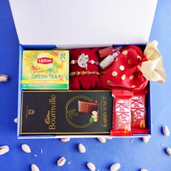 Healthy Signature Box with Rudraksha N Ganesha Rakhi - Rakhi Gift Ideas