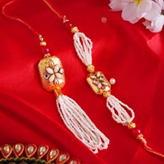 Designer Bhaiya Bhabhi Rakhi Set - Lumba for Bhabhi