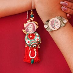 Traditional Bhaiya Bhabhi Rakhi Set - Send Rakhi to Faridabad