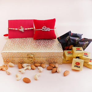 Dryfruit Signature Box with AD Rakhis - Send Rakhi to Noida