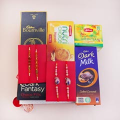 Delightful Gift Hamper with Four Rakhis - Send Rakhi to Lucknow