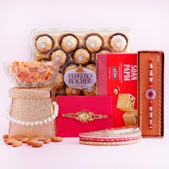 Two Fancy Rakhis with Dryfruits Chocolates N Sweets