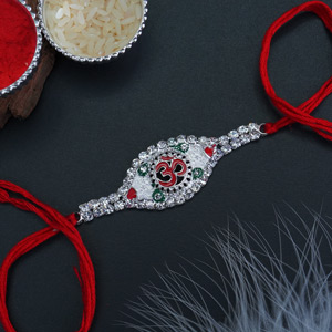 Silver OM Rakhi - Send Rakhi to Bhopal