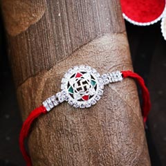 Silver Swastika Rakhi - Send Rakhi to Lucknow