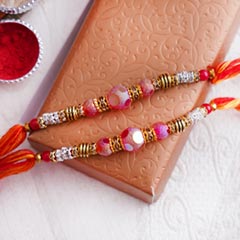 Set of Two Designer Pearl Rakhis - Rakhi Sets