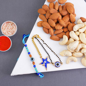 Bhaiya Bhabhi Rakhi with Cashews N Almonds Pack - Send Rakhi to Jaipur