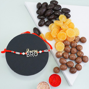 AD Bro Rakhi N Dry Fruits Gift Pack - Send Rakhi to Gurgaon