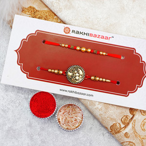 Set of 2 Golden Rakhis - Set of 2 Rakhis