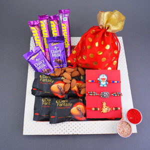 Triple Rakhi with Chocolates for Brothers