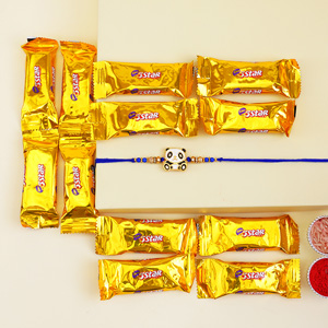 Cute Panda Kids Rakhi with Chocolates Gift Pack - Send Rakhi to Gurgaon