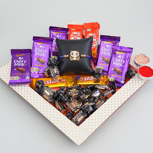 Kids Panda Rakhi with Chocolates Gift Hamper
