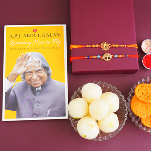 Double Golden Rakhis with Book..