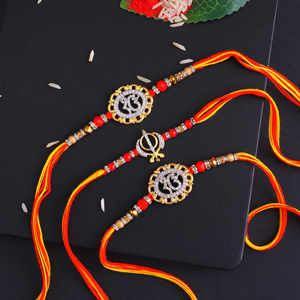 Charming Set of Three Brother Rakhis - Send Rakhi to Noida