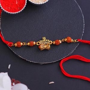 Auspicious Mahadev Rudraksha Rakhi - Rakhi for Brother