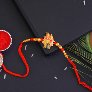 Golden Radha Krishna Rakhi for Brother - Rakhi for Brother