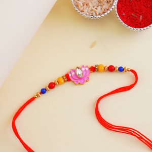 Colorful Lotus Rakhi Gifts for Brother - Rakhi for Brother