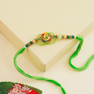 Pretty Designer Green Rakhi for Bro - Rakhi for Brother