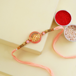 Pastel Pink Designer Rakhi - Rakhi for Brother