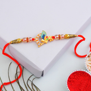 Designer Krishna Feather Rakhi - Rakhi for Brother