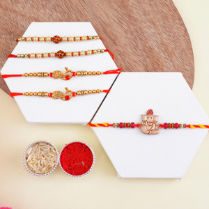 Golden Rakhi Set of Two - Set of 2 Rakhis