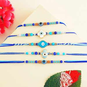 5 Evil Eye Rakhi Set - Set of 5 Rakhis
