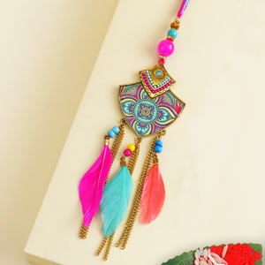 Feather Lumba Rakhi - Lumba for Bhabhi