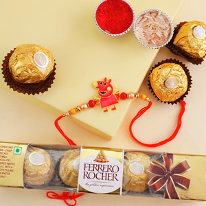 Cute Peppa Pig Rakhi with Chocolates - Rakhi with Chocolates
