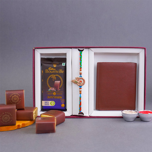 Enchanting Krishna Rakhi with Chocolates Gift Hamper
