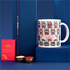 Sneh Colourful Pearl Rakhi with Printed Mug - Send Rakhi to Singapore