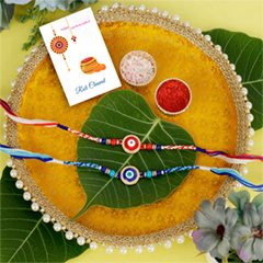 Two Fancy Rakhi with Tradition..