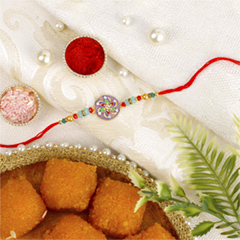Round Floral Rakhi with Motich..