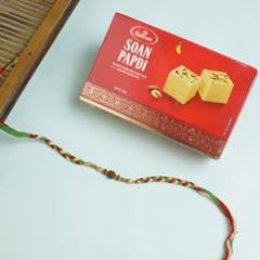 Traditional Rakhi Soan Papdi Sweet Hamper For UK