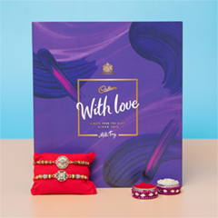 Alluring Rakhi Set Chocolate Hamper - Rakhi Chocolates to UK