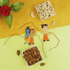 Two Kids Rakhi with Dry Fruits For UK
