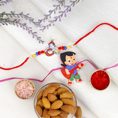 Two Kids Rakhi with Almond - Kids Rakhi to UK