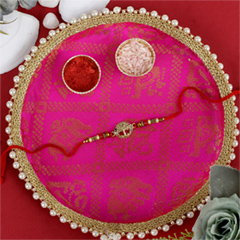 Tree Shape Rakhi with Puja Thali - Rakhi Thali to UK