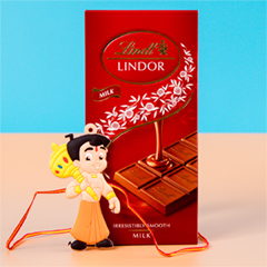 Kids Chota Bheem Rakhi with Chocolate Bar - Rakhi Chocolates to UK